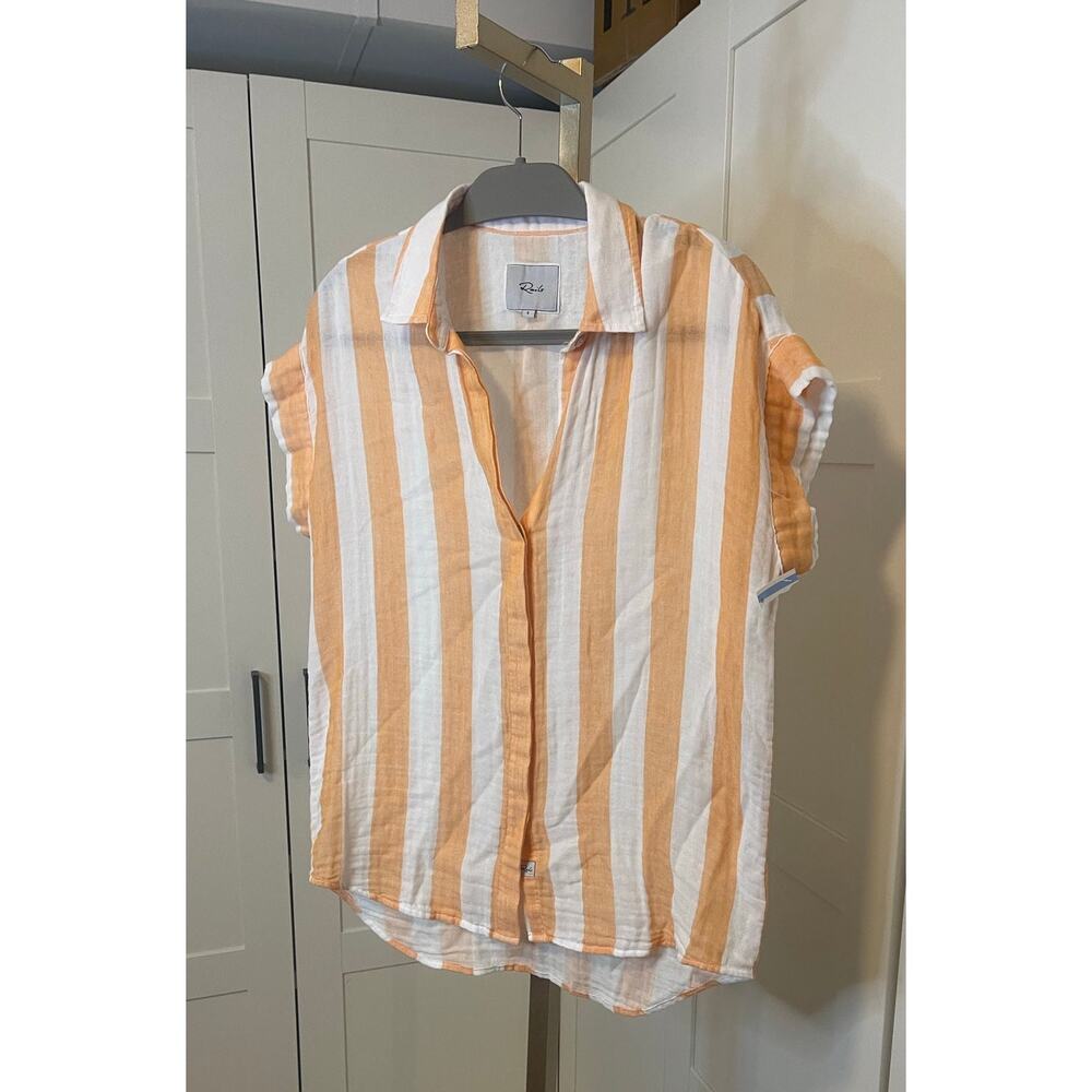 NWOT: Rails Jamie Ortanga Stripe Organic Cotton Shirt - Picture 4 of 11